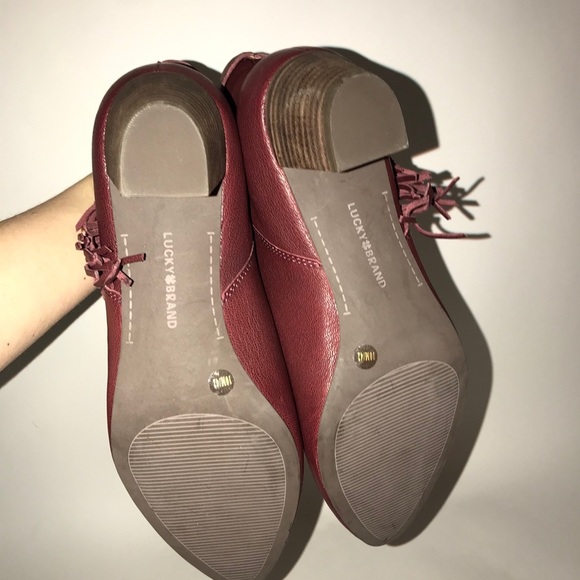 Lucky Brand Zakina Leather Fringe Booties NEW - Picture 9 of 9